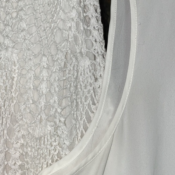 DANIEL RAINN pleated semi sheer sleeveless top hidden abalone buttons size 2X - Picture 7 of 10